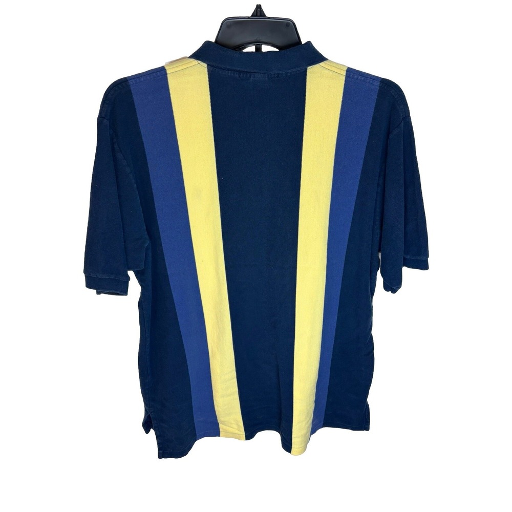 Ralph Lauren BOLD Blue Wide Stripe POLO Logo Polo Shirt Size XXL - Picture 2 of 8